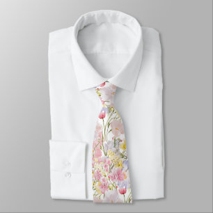 bleka rosa gula blå vilda blommor slips