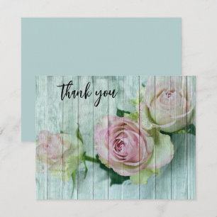 Bleka Rosa Rosor, Shabby Chic, Tack Kort