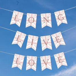 Bleka rosa Union Jack Long Live Love Girlangor Fla Vimplar