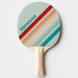 Bleka sjöglasad vinklad randig med namn pingisracket