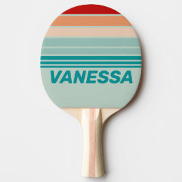 Bleka sjöglashorisontremsor med namn pingisracket