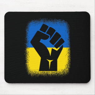 Bleka skjortor knytnäve flagga jag står med Ukrain Musmatta