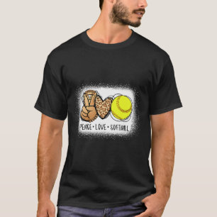 Blekad Fred kärlek Mjukt Mom Leopardtryck Mor T Shirt