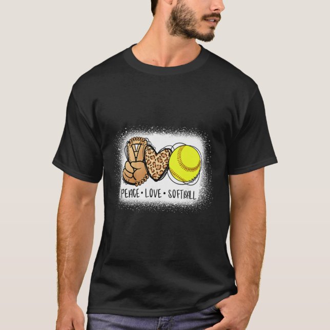 Blekad Fred kärlek Mjukt Mom Leopardtryck Mor T Shirt (Framsida)
