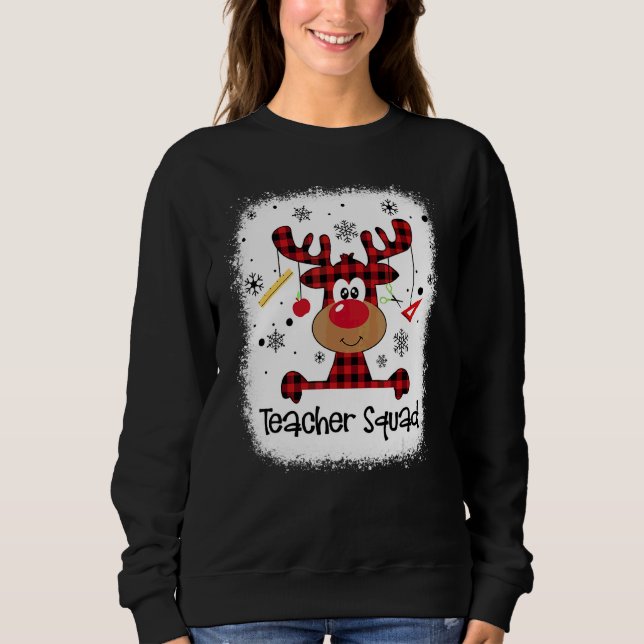 Blekad Lärartrupp Ren Lärar Jul  T Shirt (Framsida)