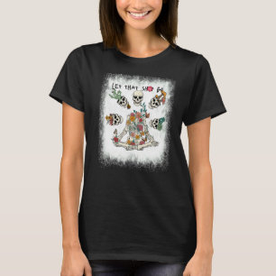 Blekad Låt Den Sh Gå Blommig Skelett Gör Yoga T Shirt