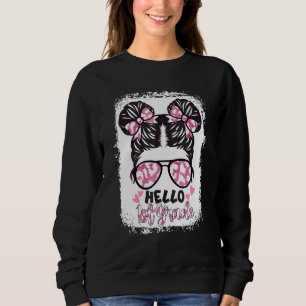 Blekad Leopard Hej 1:a Första Klass Rött Uppåt H T Shirt