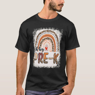 Blekad Leopardyregnbåge Oj Hej Förskola Tillbaka T Shirt
