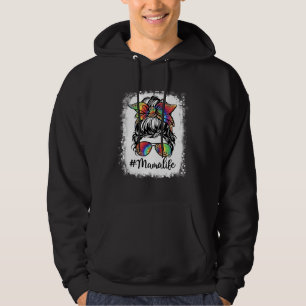 Blekad Mamma Liv Oordnad Tofs Tjej Leopard Söt Mot Hoodie