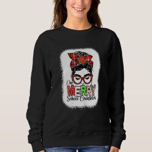 Blekad röd rutig en glad skolrådgivare röra t shirt