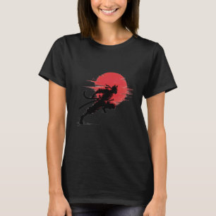 Blekad Samuraj Katt Retro Vibrationer Ninja Japans T Shirt