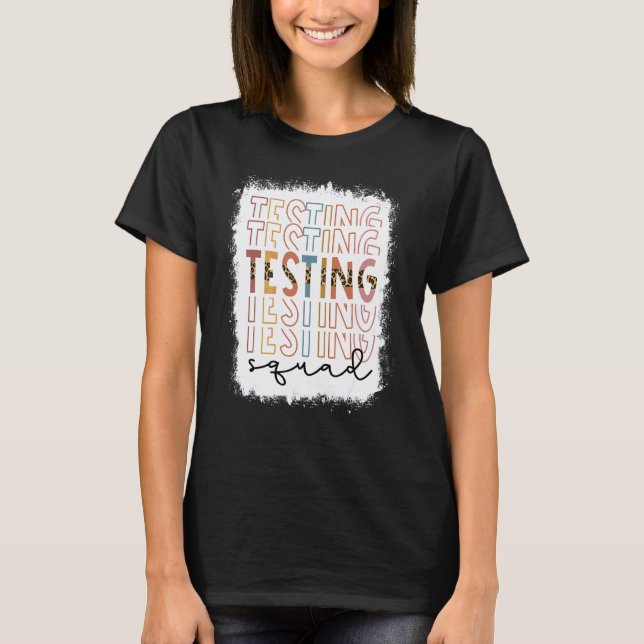 Blekad Testgrupp Leopard Test Dag Lärare Li T Shirt (Framsida)