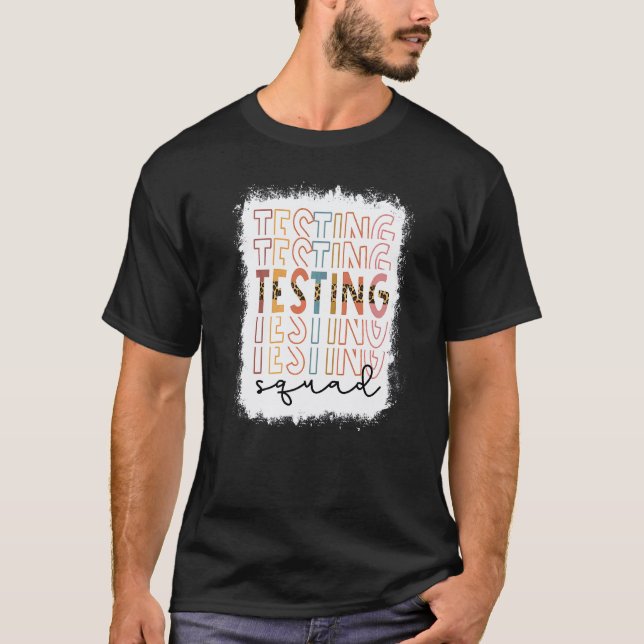 Blekad Testgrupp Leopard Testdag Lärare Li T Shirt (Framsida)