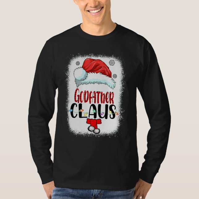 Blekad Tomte Gudfarbror Jul Matchande  T Shirt (Framsida)