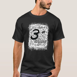 Blekad typografi 3:e klass elev lärare bak t shirt