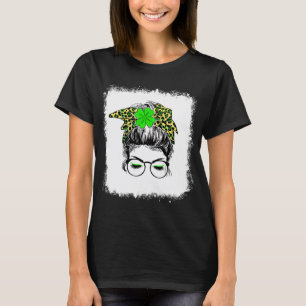 Blekade Kvinnor Rottig Bunt Lycklig Shamrock Banda T Shirt