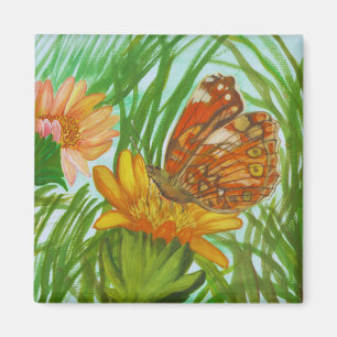Blekande blomsterträdgård magnet