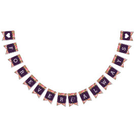 Blekande Chic Färg Editable Bröllop Forever Vimplar