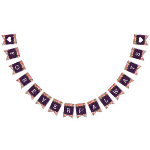 Blekande Chic Färg Editable Bröllop Forever Vimplar