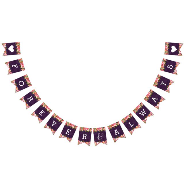 Blekande Chic Färg Editable Bröllop Forever Vimplar (Alla)