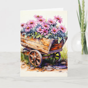 Blekande färsklippad blombild kort