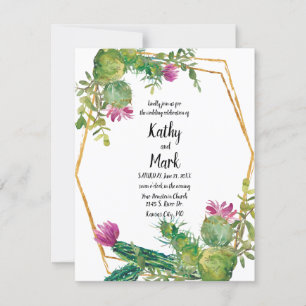 Blekande inbjudan till Desert Cactus Wedding