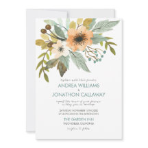 Blekande inbjudan till vattenfärgsbröllop