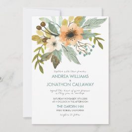 Blekande inbjudan till vattenfärgsbröllop