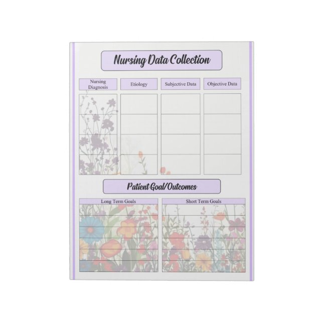Blekande Lila Garden _ Vårddatainsamling Anteckningsblock (Roterad)