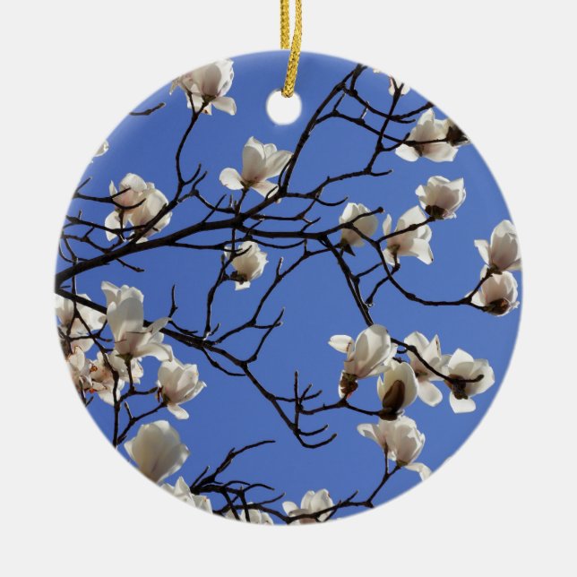 Blekande Magnolias Julgransprydnad Keramik (Framsidan)