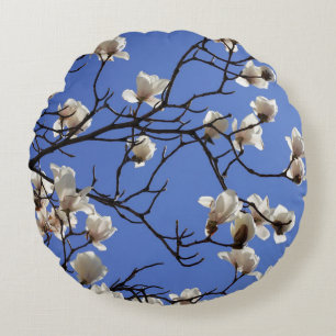 Blekande Magnolias Rund Kudde