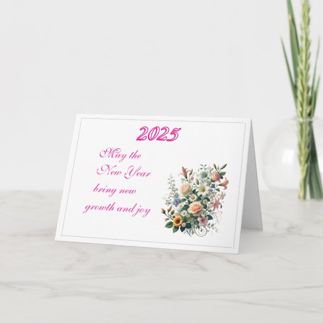 Blekande Önskemål för 2025-mappat gratulationskort Kort (Framsida)