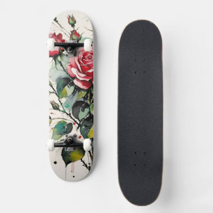 Blekande Ro vattenfärg Mini Skateboard Bräda 18,5 Cm