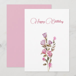 Blekande rosa blomma julkort