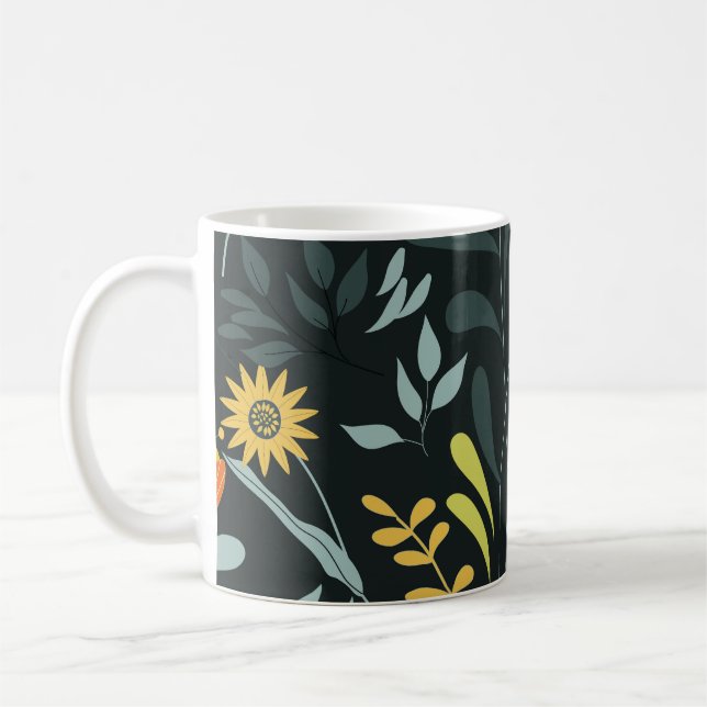 Blekande Trendig Sömlös design Kaffemugg (Vänster)