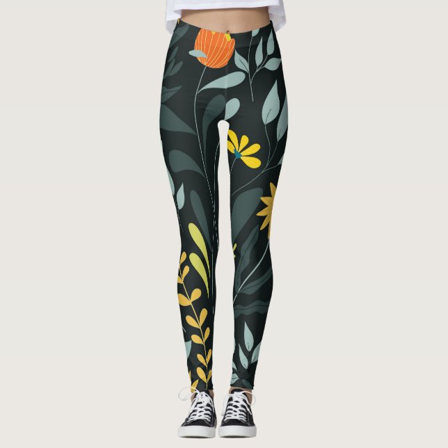 Blekande Trendig Sömlös design Leggings (Framsida)