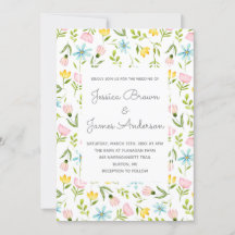 Blekande vattenfärg Vår Paste Flowers Bröllop