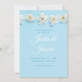 Blekande vit blommor Bröllopsinbjudan Inbjudningar