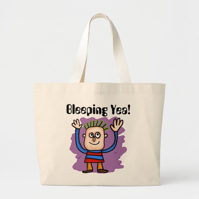 Blekande Yea! Tote Bag Jumbo Tygkasse (Framsidan)