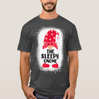 Blekat den Sömnig Gnome Matching Family Christma T Shirt