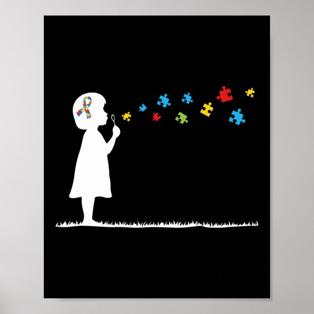 Blekbubblor Autism Awareness Youth Kids Poster (Framsidan)