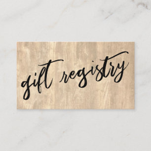 Bleken Rustic Wood Gift Registry för Avslappnad Ha Tilläggskort
