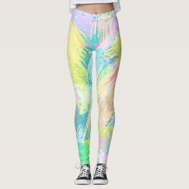 Bleken snyggt Pastel Färg Abstrakt Art Leggings