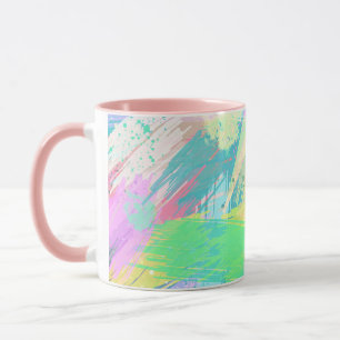 Bleken snyggt Pastel Färg Abstrakt Art Mugg