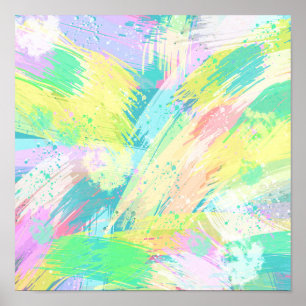 Bleken snyggt Pastel Färg Abstrakt Art Poster