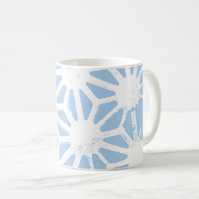 Blekens blå geometriska mönster kaffemugg (Framsida höger)