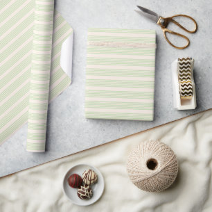 Blekens grönt och beige fem rand mönster presentpapper