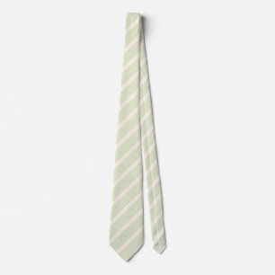 Blekens grönt och beige fem rand mönster slips