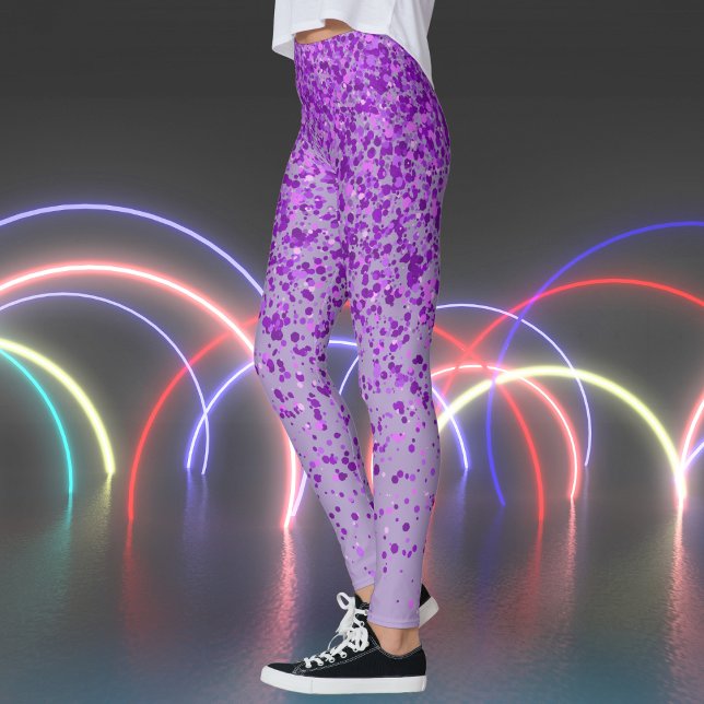Blekens Lila med utskrift av låsbeslag Leggings (Pale Purple with Freckles Print Leggings)