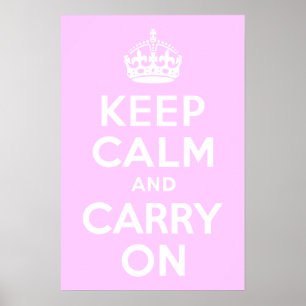 Blekens Rosa håll lugn och fortsätt Poster
